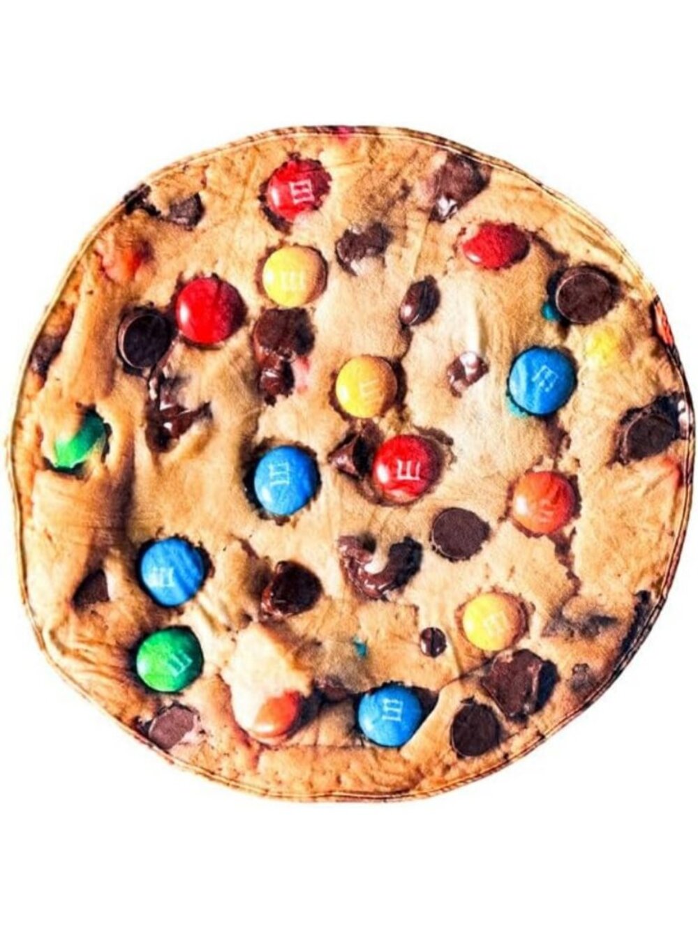 Funny Food-Themed Throw Blanket, Multicolor Cookie Design, 60-Inch Round Cozy